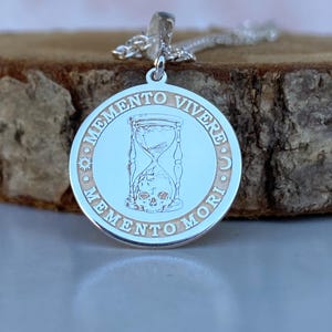 Memento Vivere, Stoic Necklace,Carpe Diem Pendant,memento mori necklace,unique gift