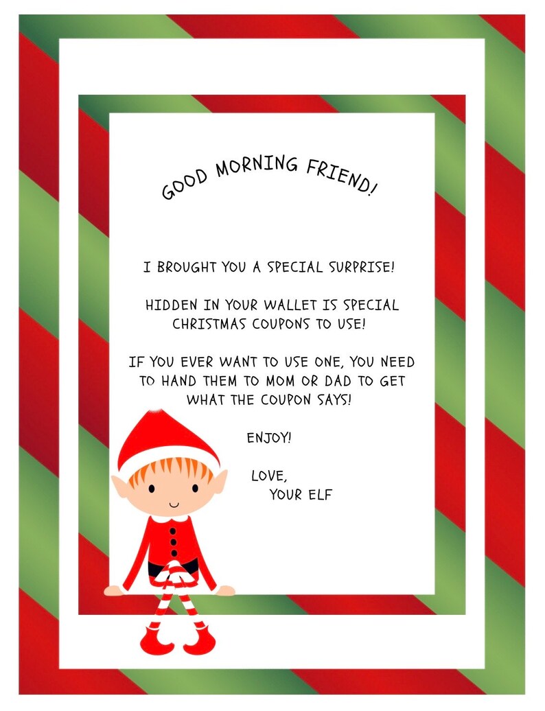 Printable Christmas Coupons for Elf on the Shelf to Bring or Cheap