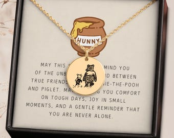 Winnie-the-Pooh Piglet Best Friends Necklace Gift Idea for Bestie Winnie-the-Pooh Friendship Jewelry for Girlfriend Pooh Lover Gift Sister