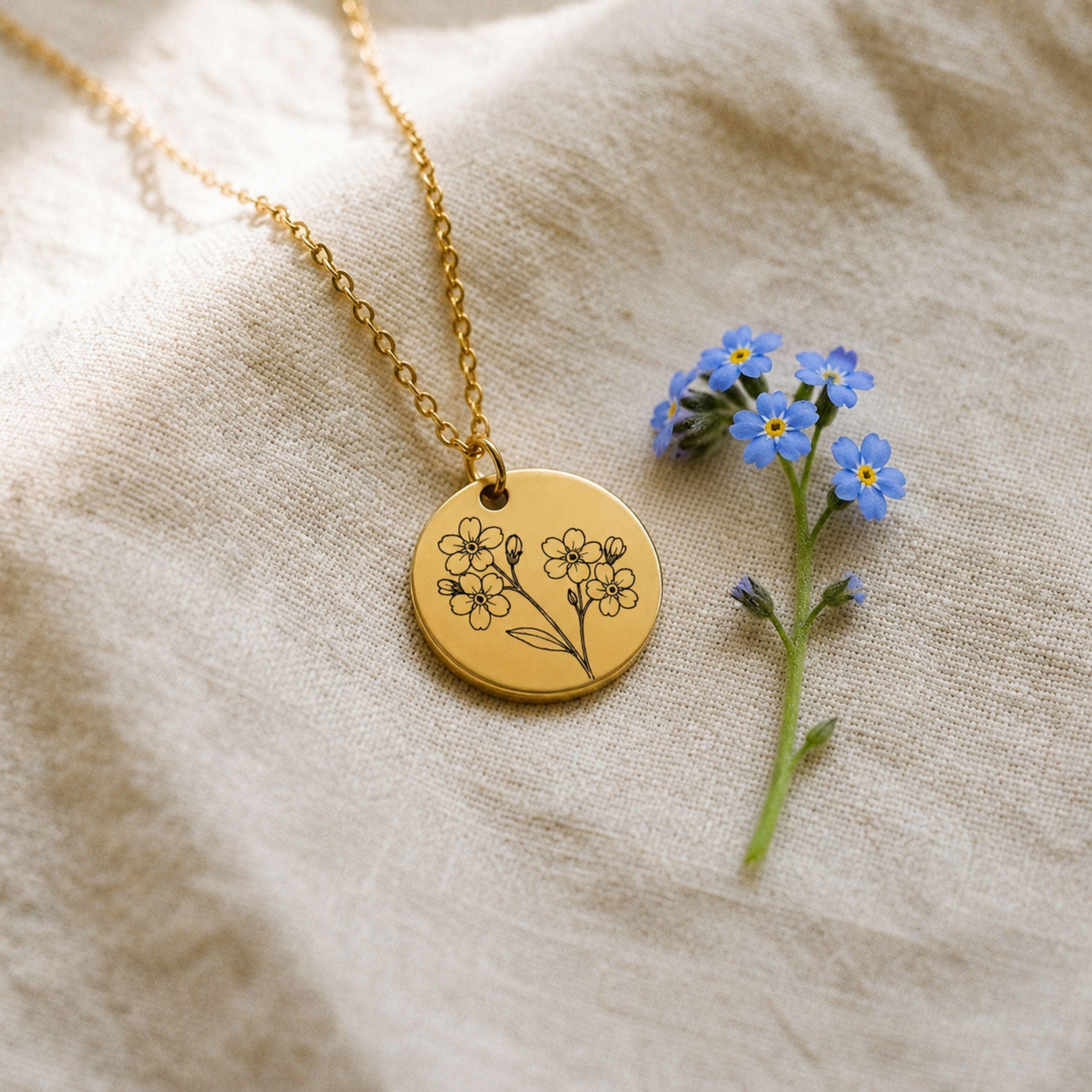 Forget Me Not Necklace - Etsy