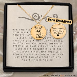 Engraved Fennec Necklace Birthday Gift Artistic Fox Necklace Woman Personalized Fennec Gift Travel Enthusiasts Personal Accessories For Her