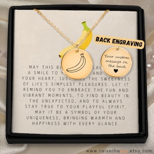 Engraved Banana Necklace Birthday Gift Banana Necklace For Woman Personalized Banana Gift Travel Enthusiasts Personal Accessories For Her