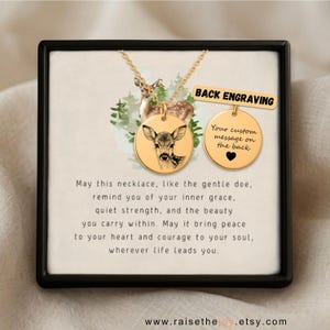 Doe Necklace Mother Daughter Gift Graceful Deer Pendant Nature Lover Jewelry Sentimental Keepsake Graduation Present Gentle Spirit Gift