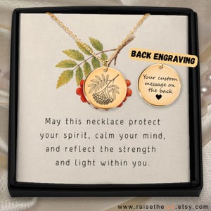 Engraved Rowan Tree Necklace: Symbol of Protection, Good Fortune