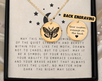 Moth Necklace Nocturnal Animal Pendant Garden Insect Necklace Forest Spirit Jewelry Dark Romantic Gift Mythical Night Butterflies