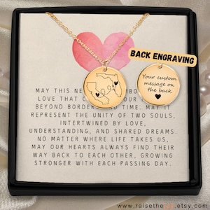 Personalized Two Countries Necklace Gift For Anniversary Two States Necklace Long Distance Relationship Gift Idea International Relationship