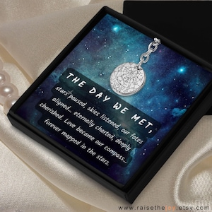 Porte-clés personnalisé carte des étoiles gravé Porte-clés personnalisé ciel nocturne, carte des étoiles par date, cadeau d'anniversaire pour homme, cadeau de la Saint-Valentin pour sa petite amie