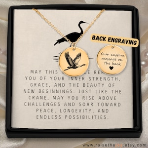 Personalized Crane Bird Necklace Gift Idea Crane Bird Pendant Nature Lover Jewelry For Woman Birthday Gift Elegant Crane Bird Jewelry Gift