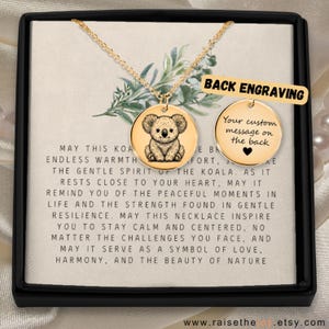 Personalized Koala Necklace Gift Idea For Kid Birthday Present Engraved Koala Necklace Gift For Koala Lovers Pendant Nature Inspired Present