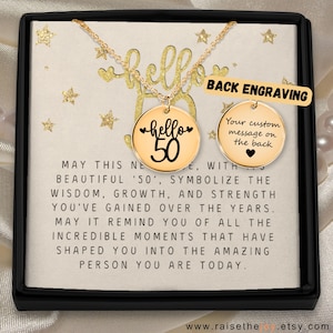 Elegant 50th Birthday Necklace For Wife 50th Celebration Jewelry For 50th Birthday Sister Gift Nurse 50th Birthday Gift Idea For Mom 50th