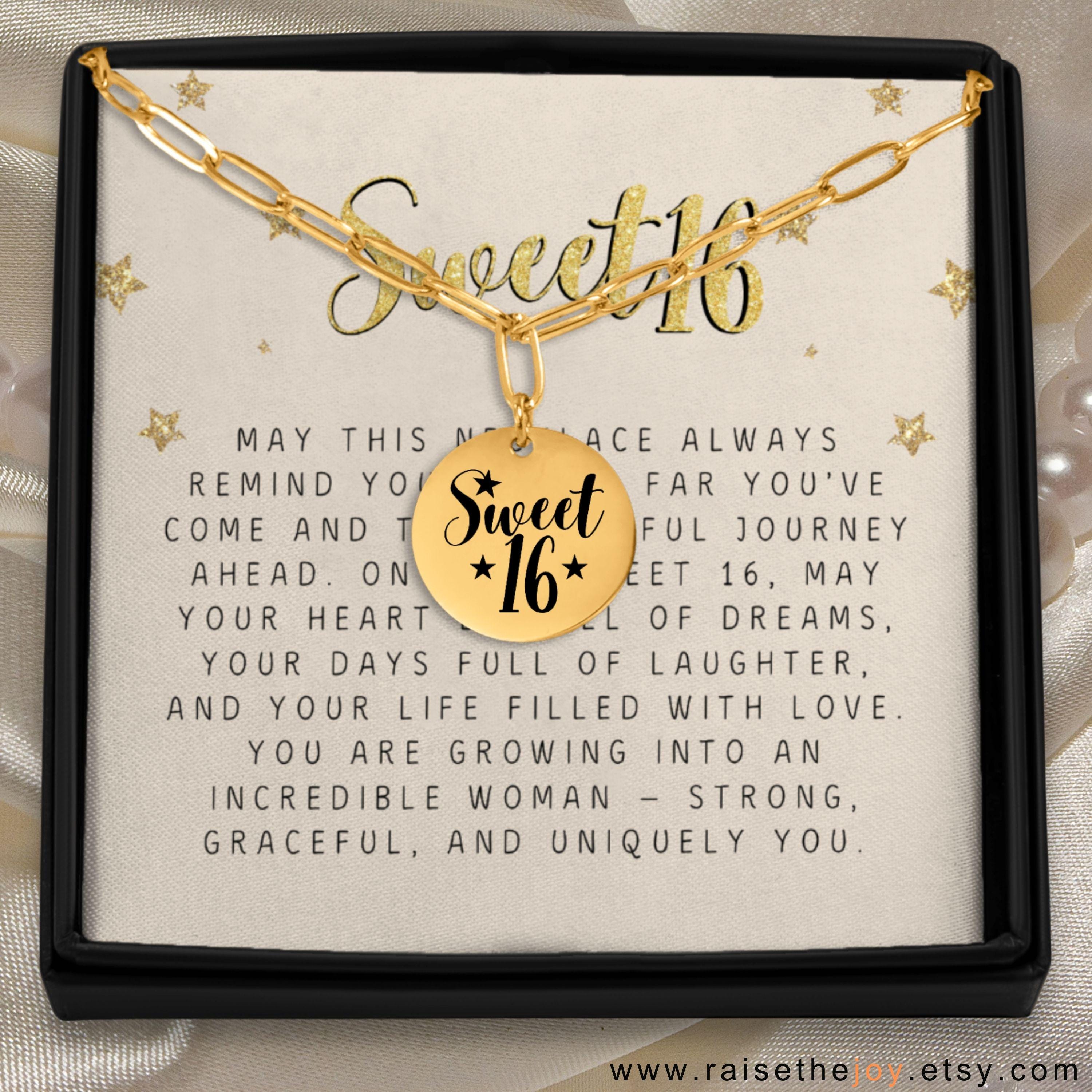 Personalized Sweet 16th Necklace Present For Girl Sweet 16th Birthday Gift Idea Jewelry 16th Party Gift Daughter Sweet 16th Birthday Wishes