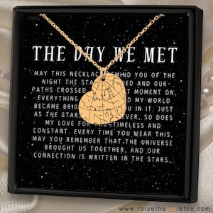 Benutzerdefinierte Star Map Herz Halskette Jahrestag Geschenkidee für Freundin Romantisches Date unter den Sternen Geschenk für Frau Hochzeitstag Geschenk