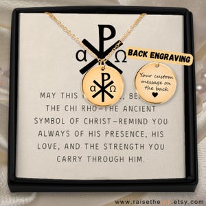 Collier croix chi rhô symbole alpha et oméga croix paléochrétienne bijoux christogramme bijoux chi rhô symbole ancien monogramme jésus-christ