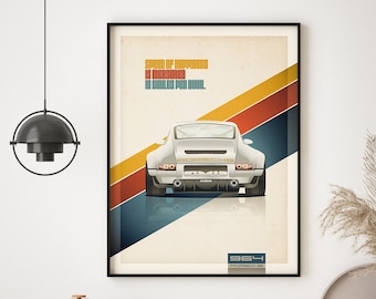 Porsche Poster gift, Digital Download, Vintage Porsche 964, Classic Porsche Poster Wall Art, Retro Porsche 911 Poster, Man Cave art decor