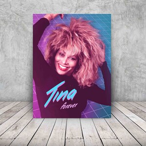 Cartel de Tina Turner, cartel de estilo de los 80, descarga digital, reina del rock, arte de pared de Tina Turner de los 80, cartel de música de los 80 arte de pared de impresión digital