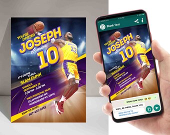 Lebron James Birthday Invitation - Etsy