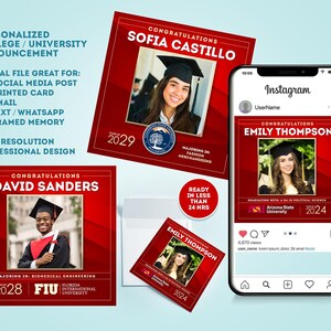 Personalisierte College-Ankündigung, personalisierte Uni-Akzeptanz-Grußkarte, digitaler Download, Graduation College-Ankündigung, Grad Card
