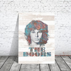 Póster de Jim Morrison de The Doors, descarga digital, arte mural, grunge, póster de rock, rock psicodélico