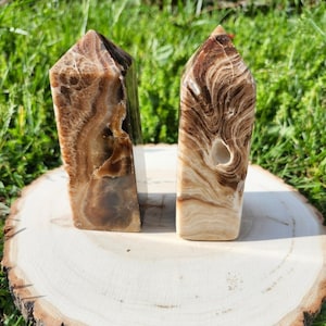 Polished Chocolate Calcite Gemstone Obelisk Tower Point