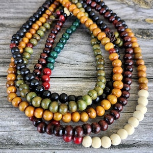 Tibetan Wooden Prayer Beads / Mala/ Buddhist Beaded Bracelets / Necklace