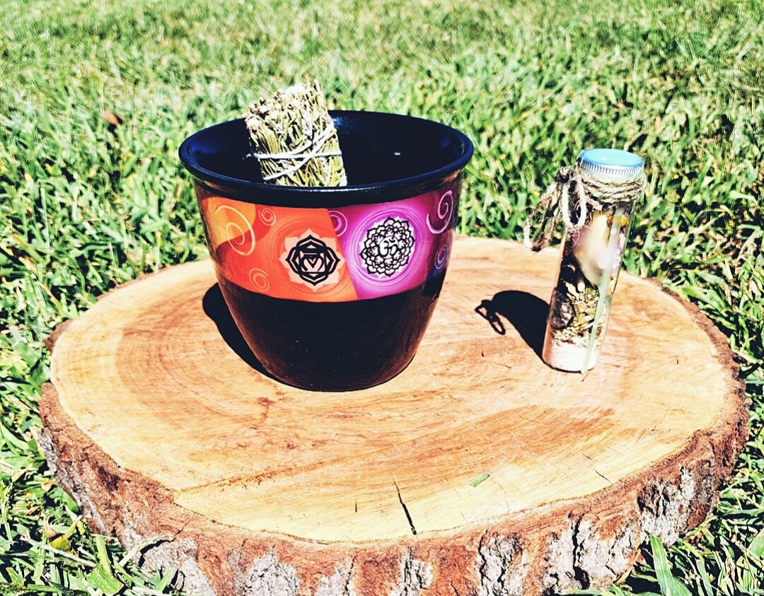 Ceramic Smudge Pot - Chakras - Etsy