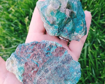 Piedras en bruto de shattuckita y crisocola, Grado A, de origen ético de Namibia