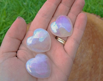 Angel Aura Rose Quartz Hearts