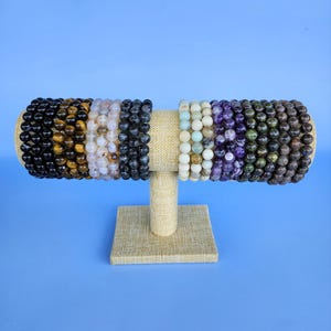 Blandade 8 mm naturliga kristallarmband i AA-kvalitet