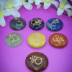 Hand-Carved Chakra Worry Stone Set