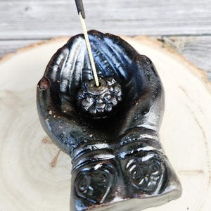 Lotus in Hand Ceramic Incense Burner