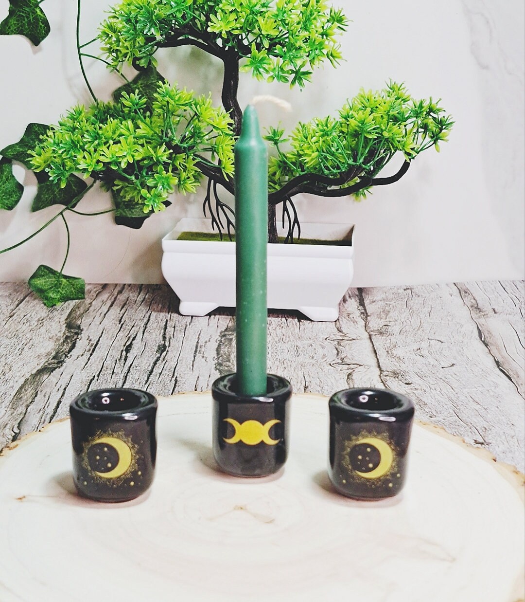 Ceramic Chime Candle Holders, Triple Moon, Moon W/star, or Pentagram - Etsy