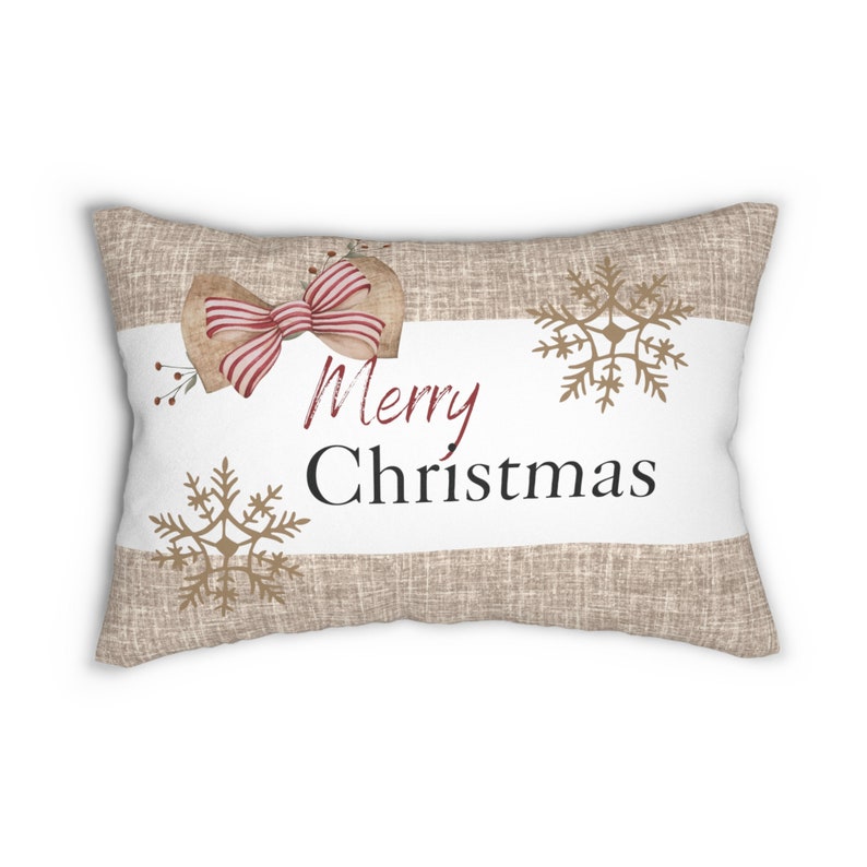 Merry Christmas Lumbar Pillow. Farmhouse Christmas Decor Etsy