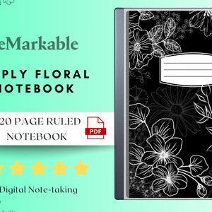 120 Page Floral Notebook Remarkable