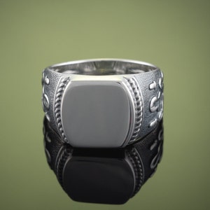 Handmade Oak Leaf Ring For Men / Sterling Silver Statement Ring/ Celtic Style Men&#39;s Ring , Masculine Ring, Baltic Jewelry