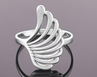 Anillo de alas de ángel en plata de ley 925/Joyería romántica