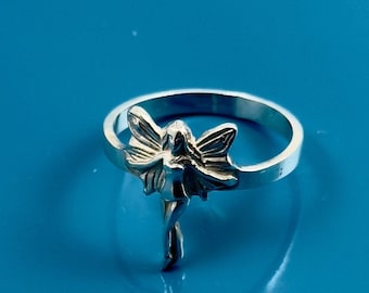 Sterling Silver Fairy Ring/Mythical Fantasy Good Luck Jewelry