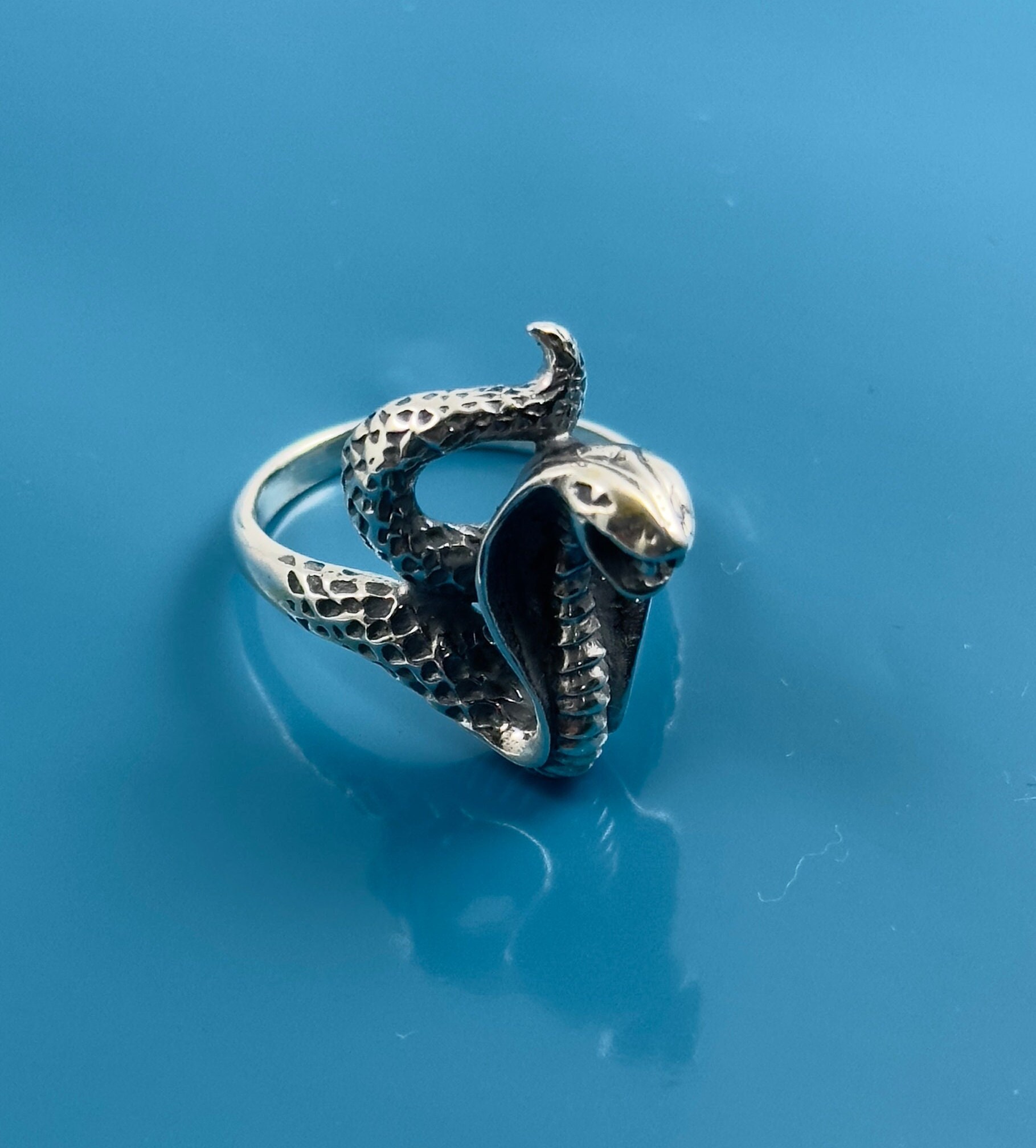 925 Sterling Silver King Cobra Ring/ Unisex Snake Jewelry - Etsy