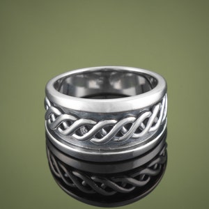 Wide Celtic Ring For Women /Sterling Silver Endless Knot Ring/ Celtic Jewelry