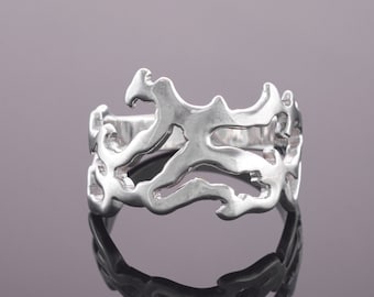 Unique ,Modern  925 Sterling Silver Ring For Women /Abstract Ring/  Handcrafted Jewelry