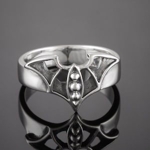 Gothic style Black Bat Ring For Women , Bat Jewelry , Unique Solid Silver  Bat Ring /Handcrafted Sterling Silver 925