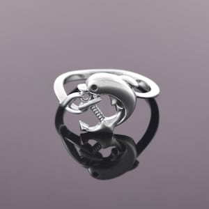 Handmade Dolphin Ring/ Solid 925 Silver /Animal jewelry/Lovely Dolphin Ring/ Good luck Ring