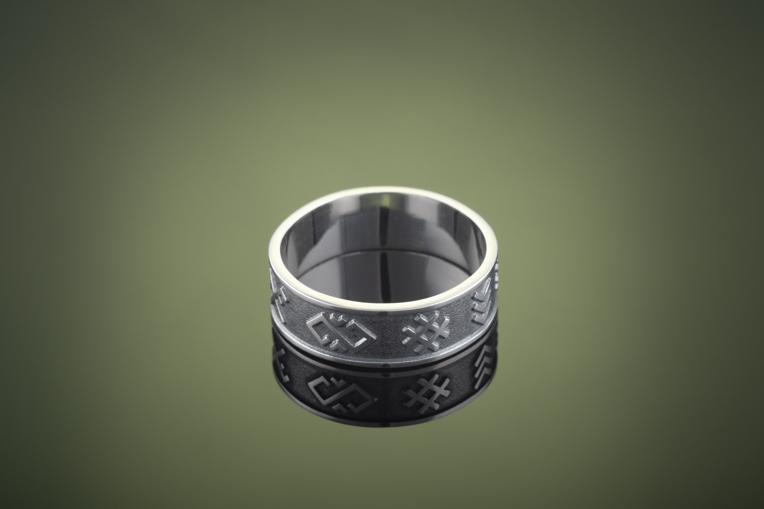 Protection /fortune Ring of Latvian Ancient Symbols / Unisex Silver