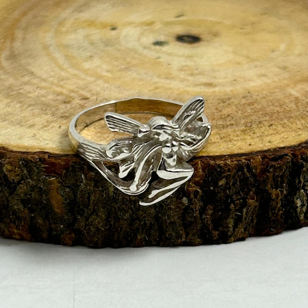 Delicate Fairy Ring For Women/ Fairy  jewelry/ Handmade , Good luck Ring /925 sterling Silver/Mythical Jewelry