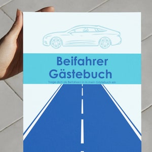 Beifahrer Gästebuch, druckbares digitales Produkt, Mitfahrer bewertet deine Fahrkünste, lustiges Geburtagsgeschenk