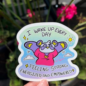 Panda Hiraya Affirmation Sticker - Wache mit Energie auf