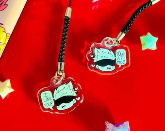 Jujutsu Kaisen - Gojo I love you phone charm; Sorcerer Curse Anime