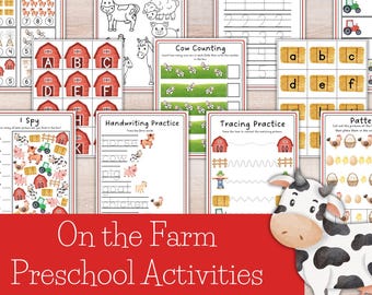 Printable Farm Theme Preschool Activity Bundle