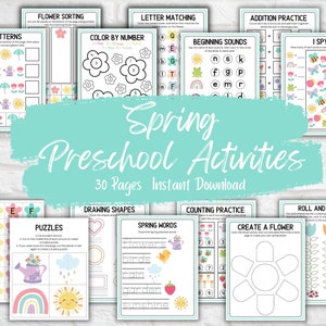 Printable Spring Preschool Activity Bundle