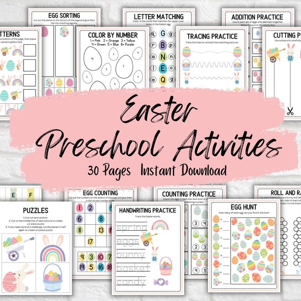Printable Easter Preschool Activity Bundle