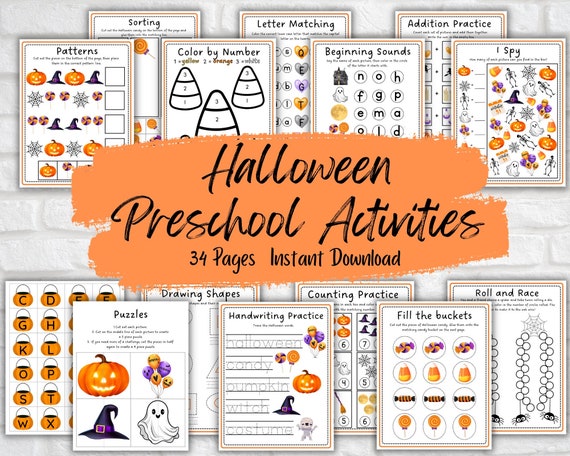 Printable Halloween Preschool Activity Bundle